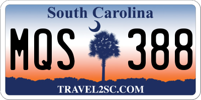 SC license plate MQS388
