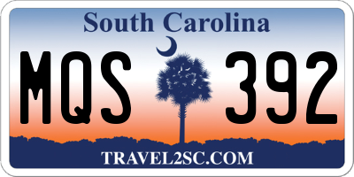 SC license plate MQS392