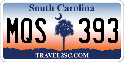 SC license plate MQS393