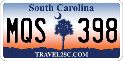 SC license plate MQS398
