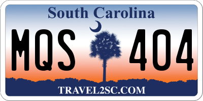 SC license plate MQS404