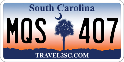 SC license plate MQS407