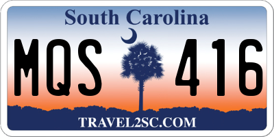SC license plate MQS416