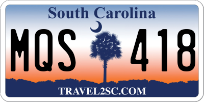 SC license plate MQS418