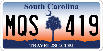 SC license plate MQS419