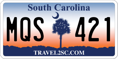 SC license plate MQS421