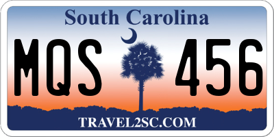 SC license plate MQS456