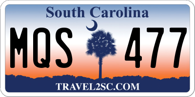 SC license plate MQS477