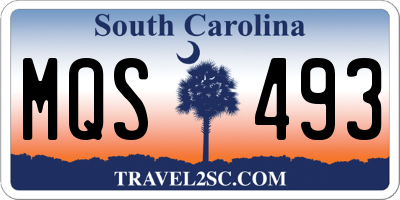 SC license plate MQS493