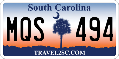 SC license plate MQS494
