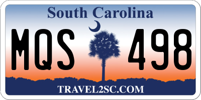 SC license plate MQS498