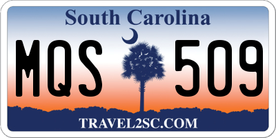 SC license plate MQS509