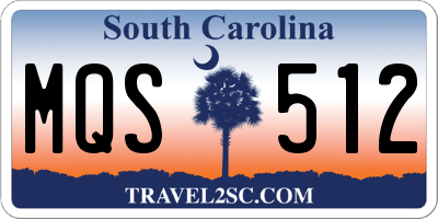 SC license plate MQS512