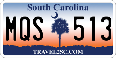 SC license plate MQS513