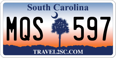 SC license plate MQS597