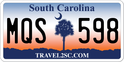 SC license plate MQS598