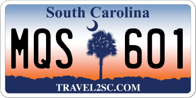 SC license plate MQS601
