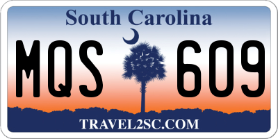 SC license plate MQS609