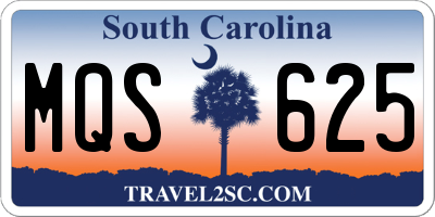 SC license plate MQS625