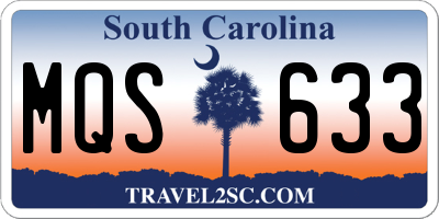 SC license plate MQS633