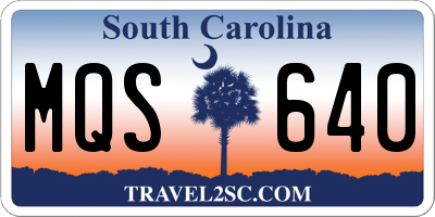 SC license plate MQS640