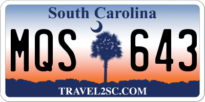 SC license plate MQS643