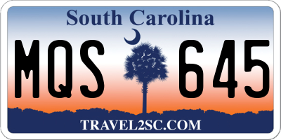 SC license plate MQS645
