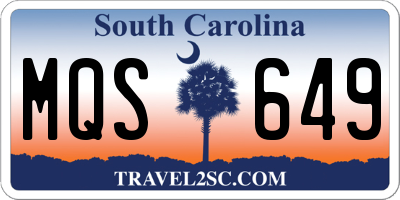 SC license plate MQS649