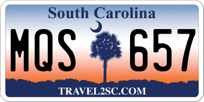 SC license plate MQS657