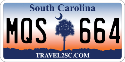 SC license plate MQS664