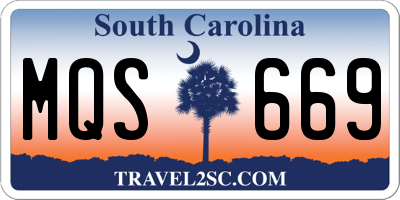 SC license plate MQS669