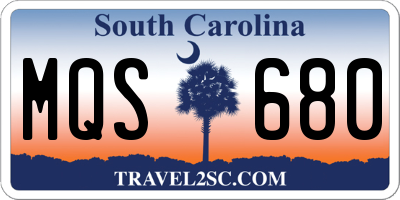 SC license plate MQS680