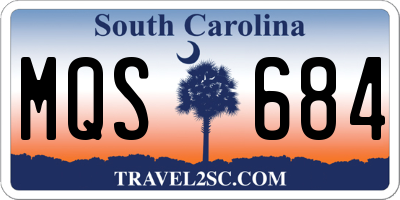 SC license plate MQS684