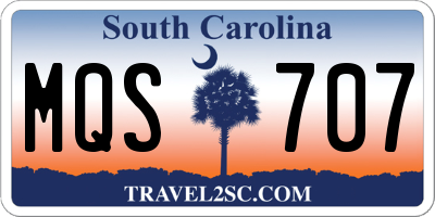 SC license plate MQS707