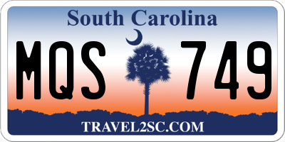 SC license plate MQS749