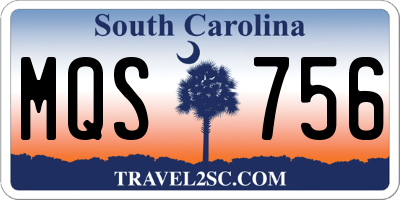 SC license plate MQS756