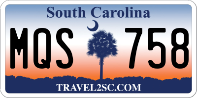 SC license plate MQS758