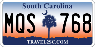 SC license plate MQS768