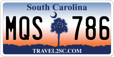 SC license plate MQS786