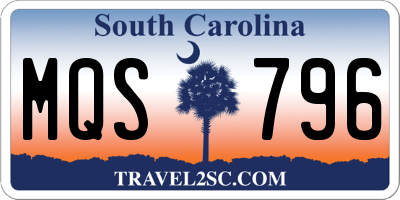 SC license plate MQS796