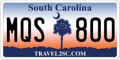 SC license plate MQS800