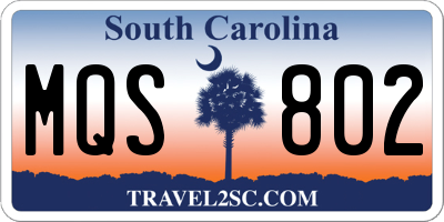 SC license plate MQS802