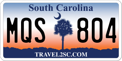 SC license plate MQS804