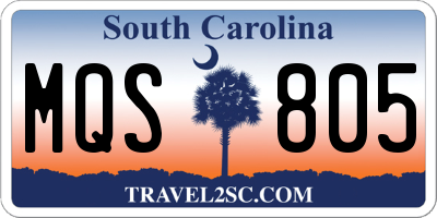 SC license plate MQS805