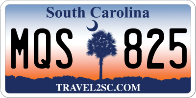 SC license plate MQS825