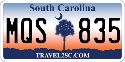 SC license plate MQS835