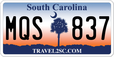 SC license plate MQS837