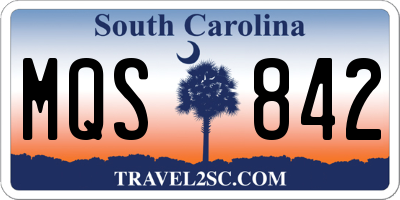 SC license plate MQS842
