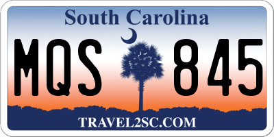 SC license plate MQS845