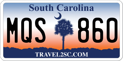 SC license plate MQS860